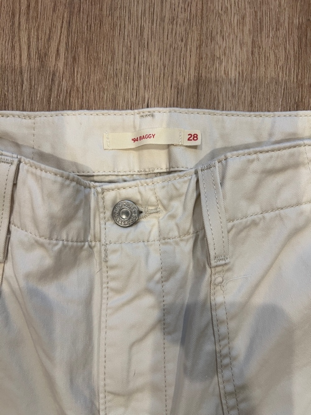 Levi's 94 Baggy Off-White Loose Pants - Picture 4 of 6